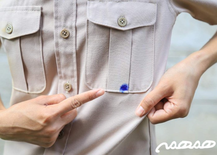  لکه خودکار روی لباس